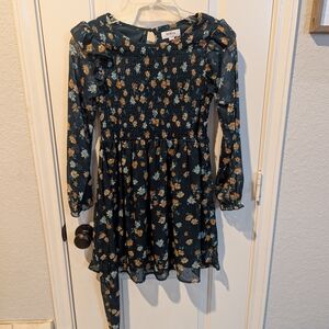 Floral Kids Dress in Green by Bonnie Jean